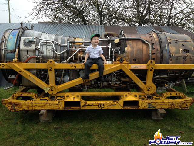 My son Freddie giving a bit of perspective to the size of this engine.